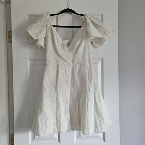 KEEPSAKE the Label Cream Flutter Sleeve Mini Dress